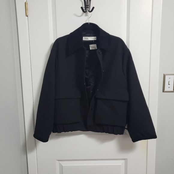 ZARA Black Bomber Jacket - Picture 10 of 15
